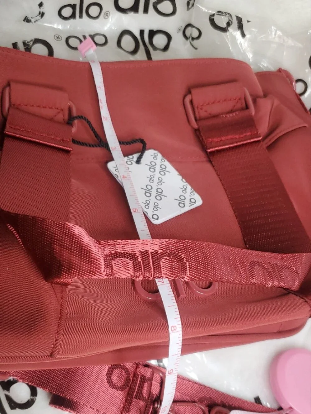 ALO Yoga Red Shoulder Bag with Detachable Branded Strap